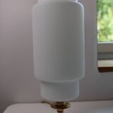 Vintage gold metal opaline lamp