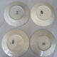 Lot of 6 blue-green ironstone dessert plates, French faience.