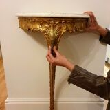Antique gilded console table rococo style first half of 1900s