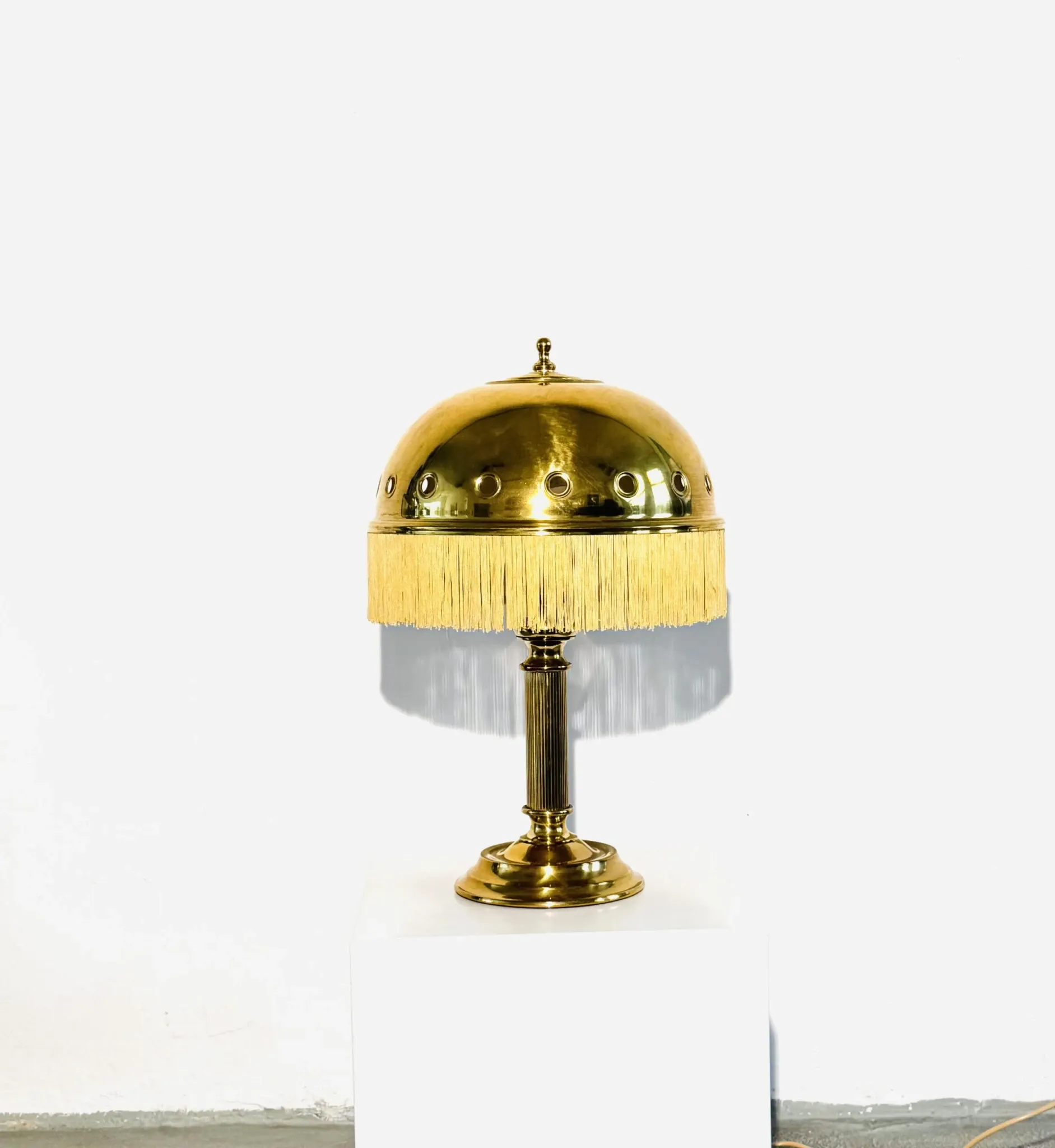 Brass Mushroom Table Lamp By Sölken Leuchten, Germany, Circa 1960S