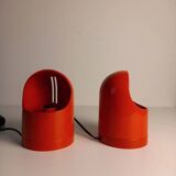 Paire de lampes de table Gedy en plastique Makio Hasuike