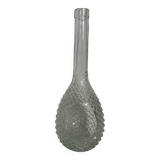 Glass bottle carafe with pineapple diamond tip decoration