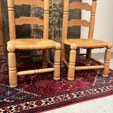 Pair of low brutalist chairs