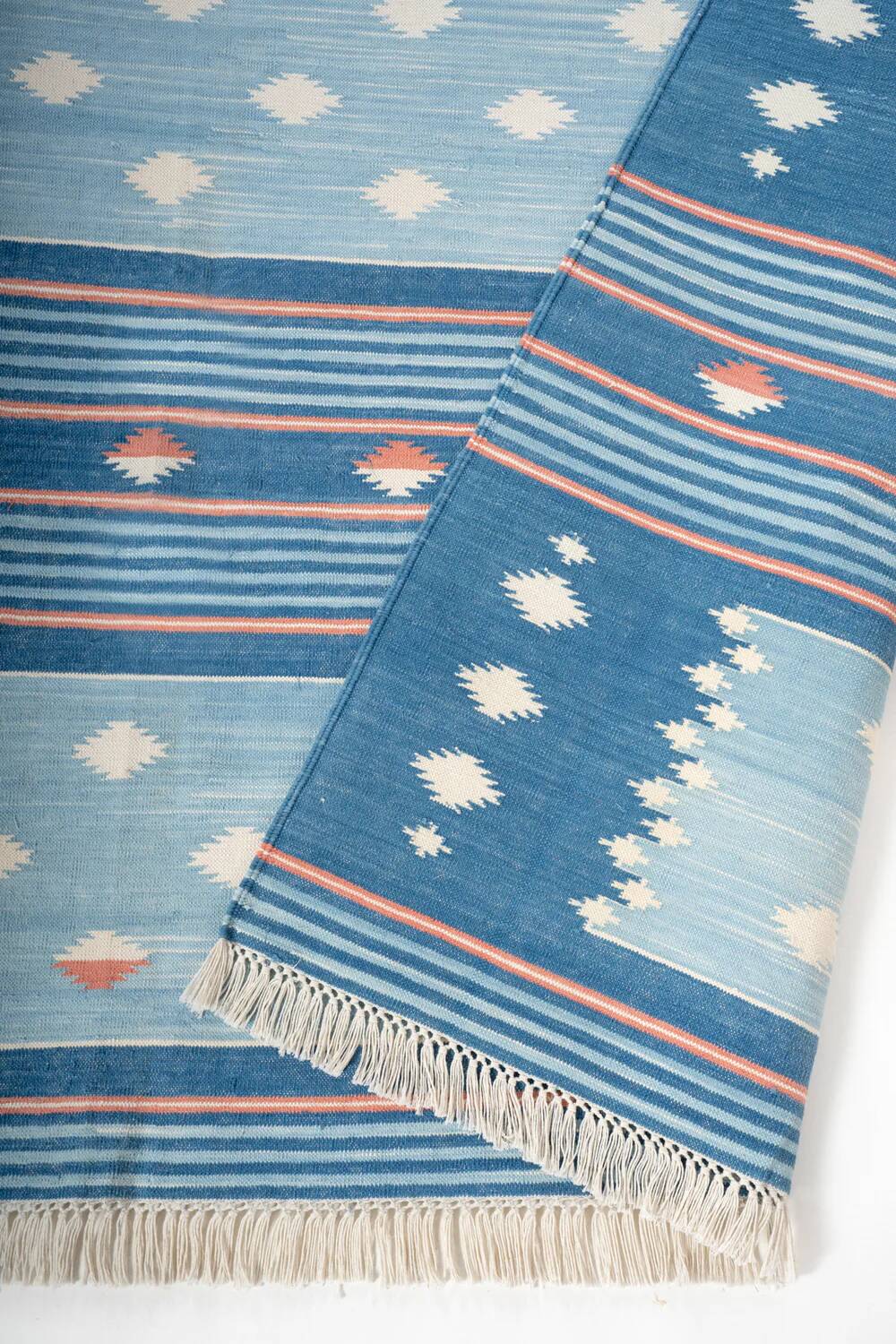 Ocean - 100% hand-woven cotton rug