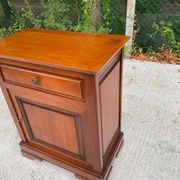 Louis-Philippe style bedside table or end table in cherry wood from the 1980s.