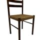 Vintage chair from the 70s minimalist design in wood and paper cord