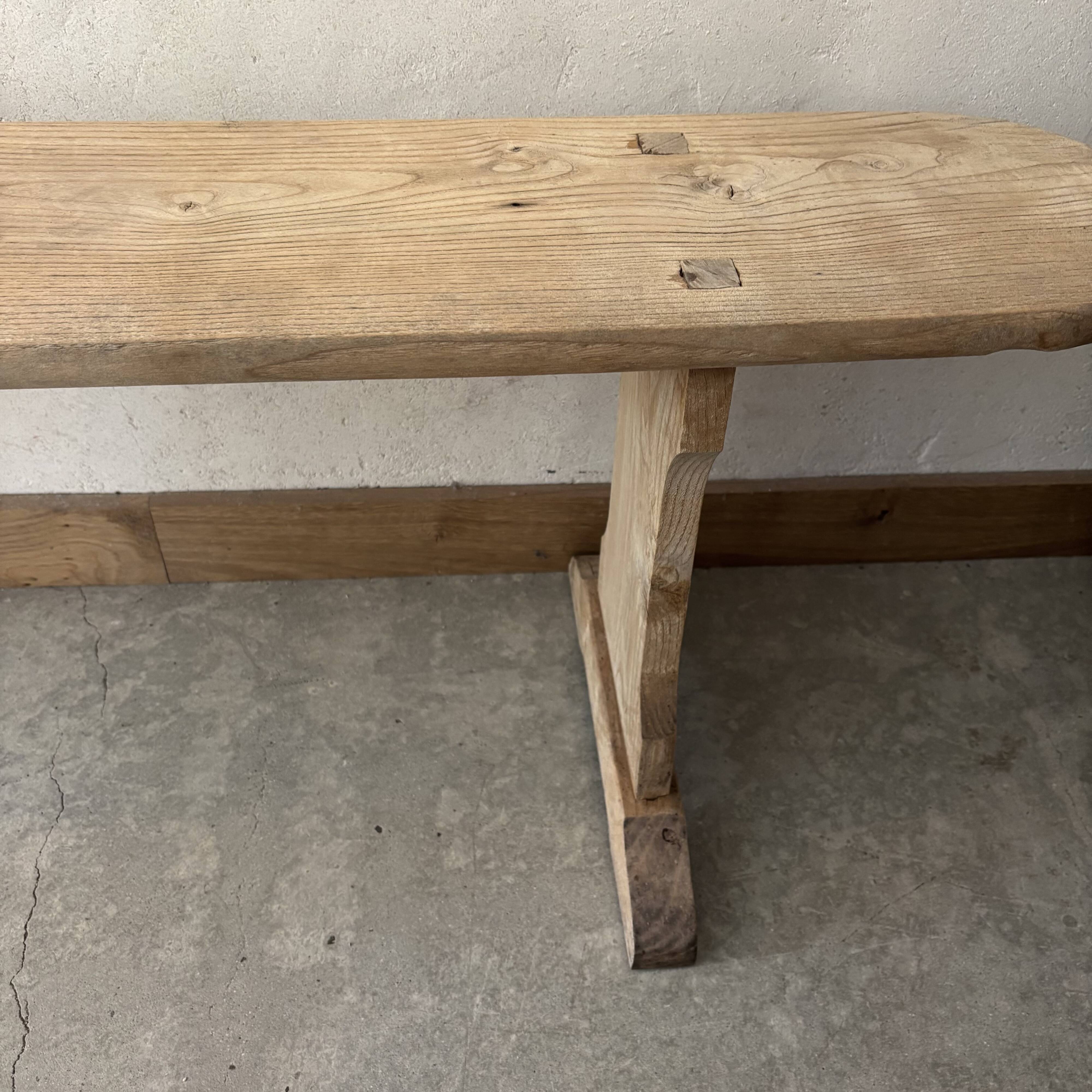 Raw wooden bench