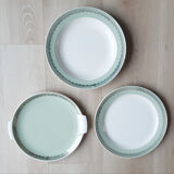 Villeroy and Boch food service, white and green faience, Mettlach, France Saar