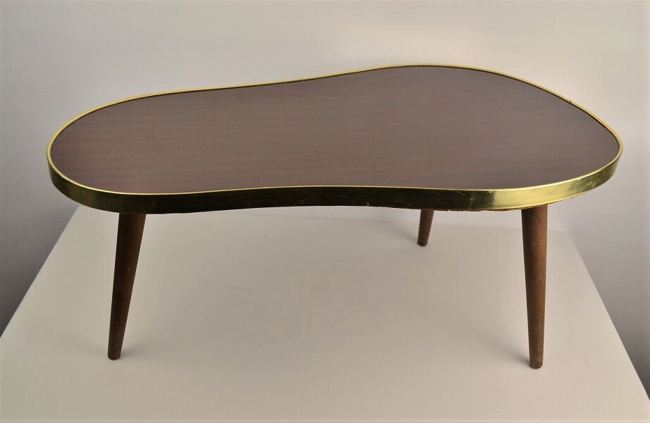 Coffee table tripod bean in formica, vintage 1960
