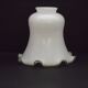White Opaque Glass Bell Shaped Shade With Contrasting Frilled Edge