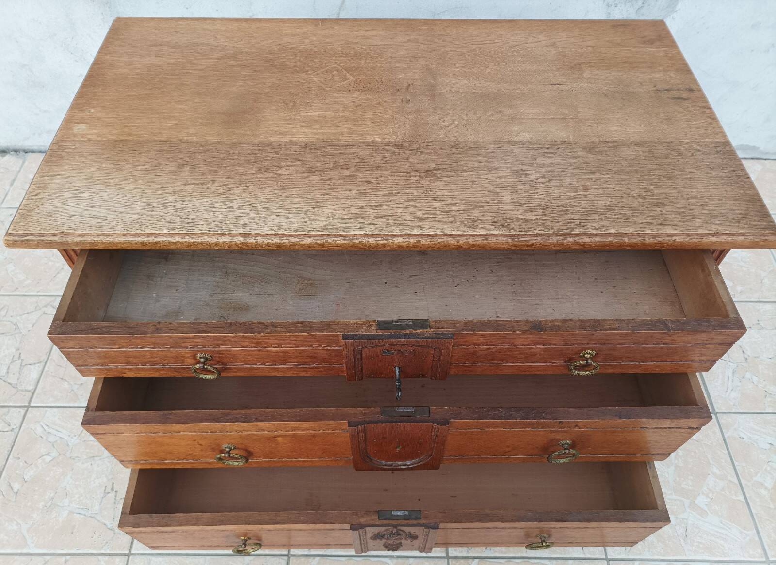 Louis XVI style oak commode
