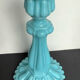 Pair of opaline candlesticks and its vase