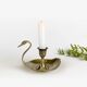 Brass swan cellar rat candle holder