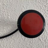 Vintage 1960 red and black coat rack with 3 wall hooks - 45 x 7 cm