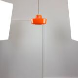 Mid-Century Modern Italian Orange Glass and Brass Pendant Lamp