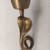 Applique murale bougeoir en bronze cobra
