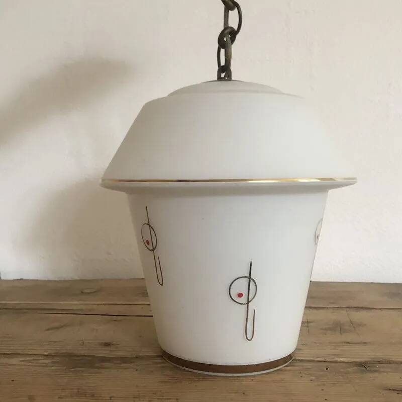 Vintage opaline suspension