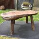 Brutalist vintage coffee table with 4 feet in oak