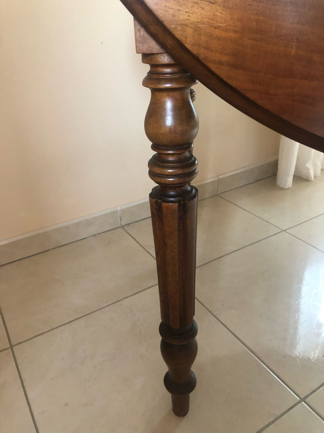 Half moon walnut table