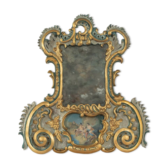 Miroir baroque, fabriqué à la main, années 1960