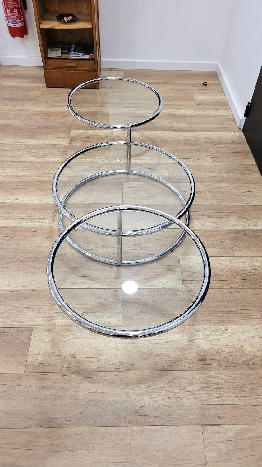 Glass and chrome coffee table