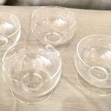 Suite of 4 champagne glasses or ice cream cup daum nancy croix de lorraine france