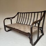 Two-seater rattan bench