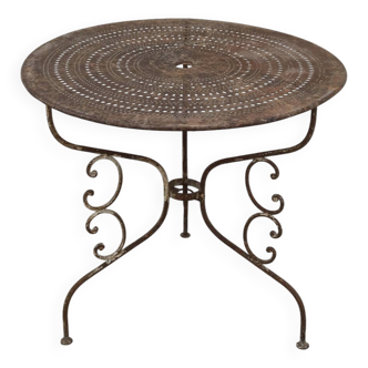 Guéridon, table de jardin table en fer forgé, 1900