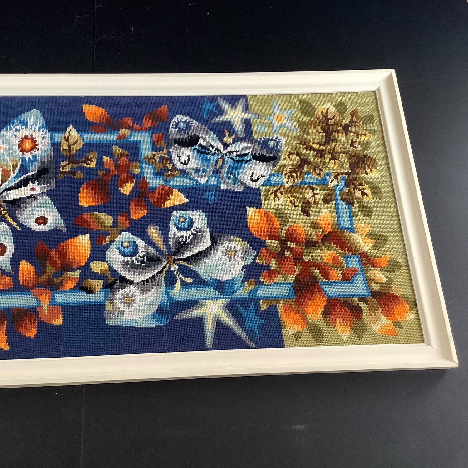Tapestry Stars Butterflies 60's Dlg J. Lurcat Picard Le Doux France