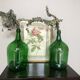 Old demijohn duo of green color 5L