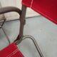 Lot 4 Renolux camping armchairs folding iron and red fabric