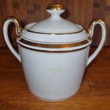 Sweetener in Sologne porcelain Larcheveque Pattern edging garland Gilded