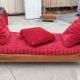 Meridian, old walnut and velvet daybed