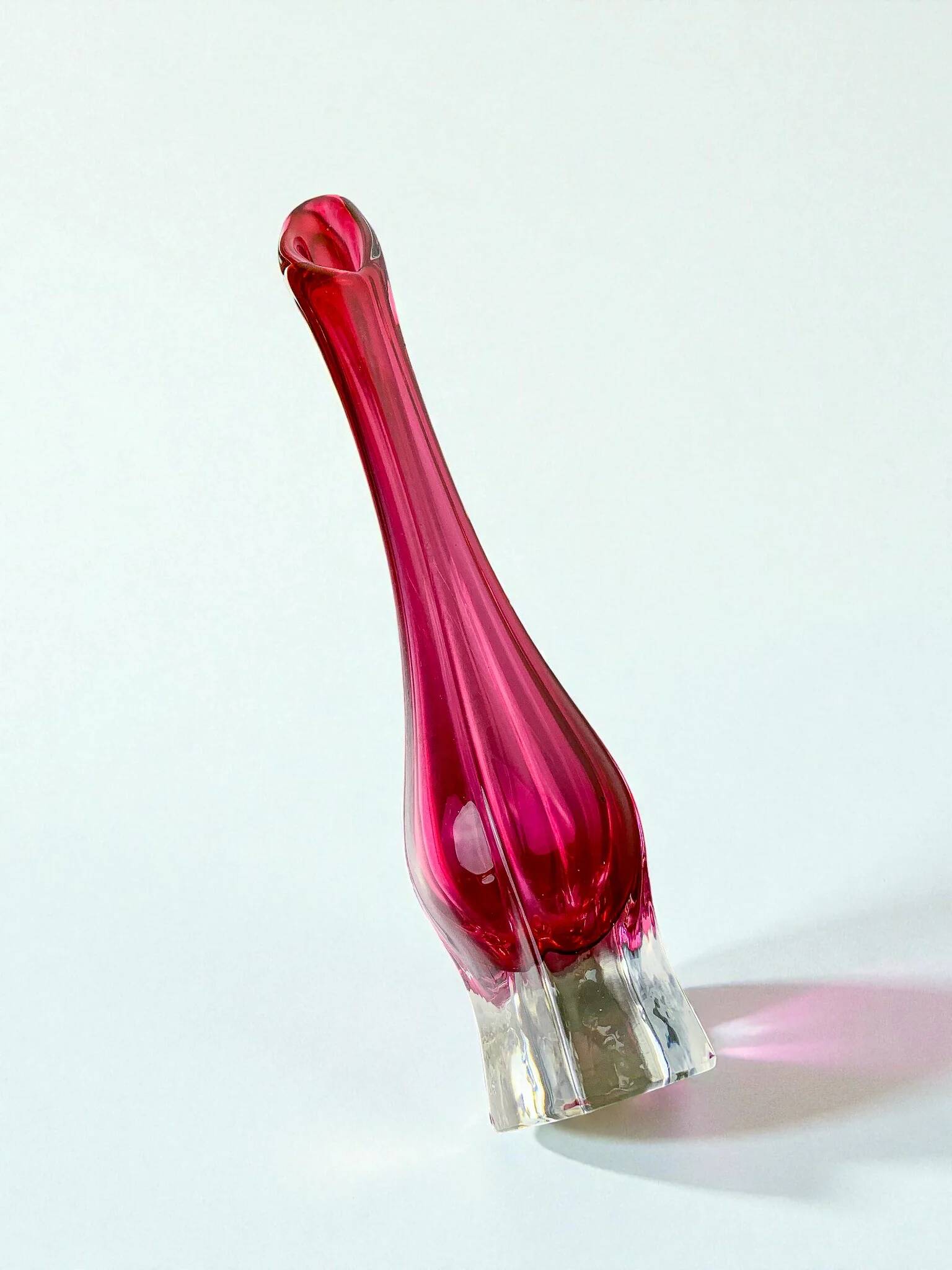 Italian pink Sommerso soliflore vase by Seguso, Murano, 1970s