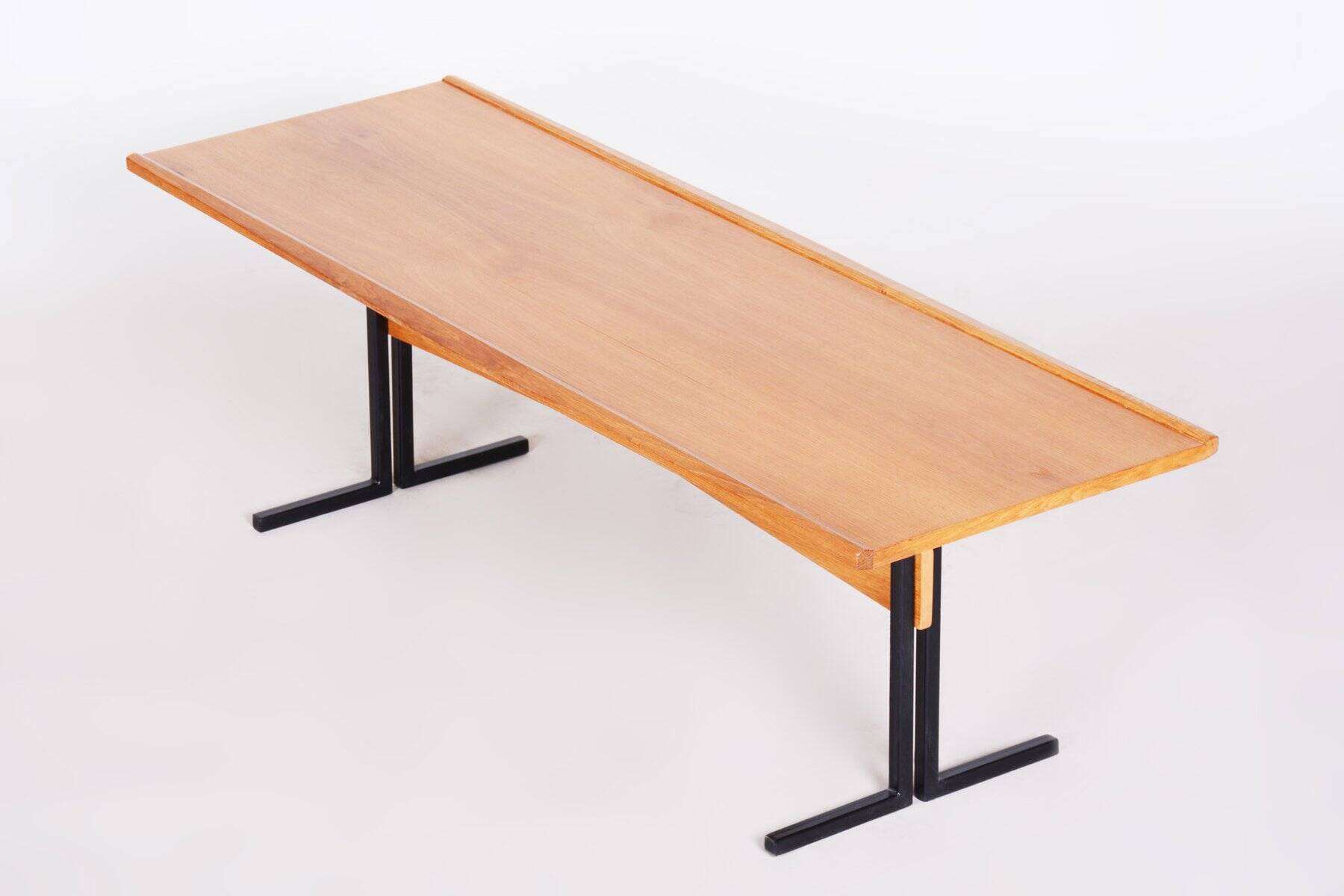 Mid-Century Modern Ash & Steel Dining Table, 1960s