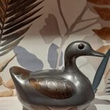 Box duck trinket pewter / brass vintage - 1970/1980