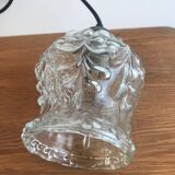 Pendant/ceiling light with vintage glass globe and new electrical system