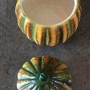 Vintage ceramic sugar bowl by Barettoni Nove, melon shape, Italy