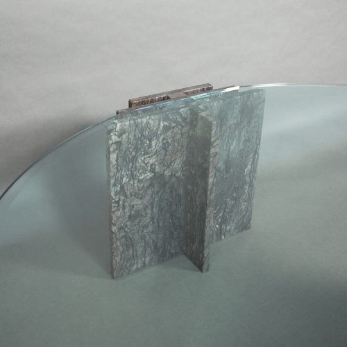 Table basse italienne en marbre et verre