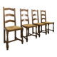 Set of 4 rush-seated chairs