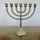 Large candle holder, candlestick, solid bronze, 7 candles, 1970s, Menorah