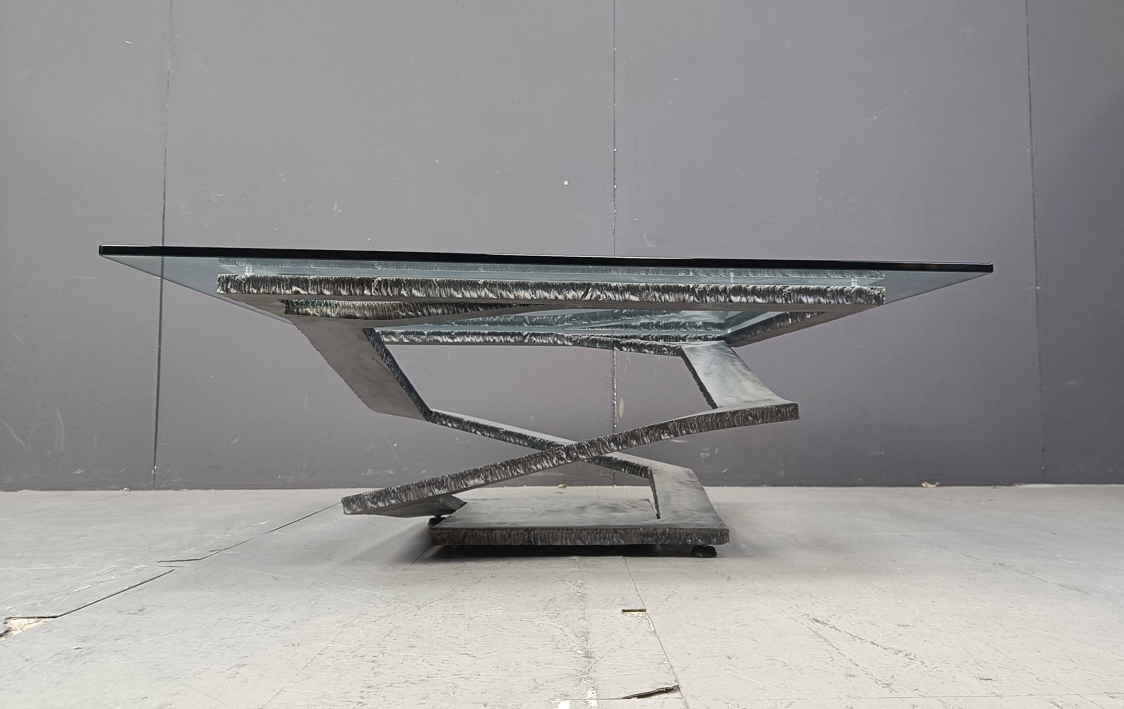 Fleur de Fer coffee table by Maurice Barilone, 1980s