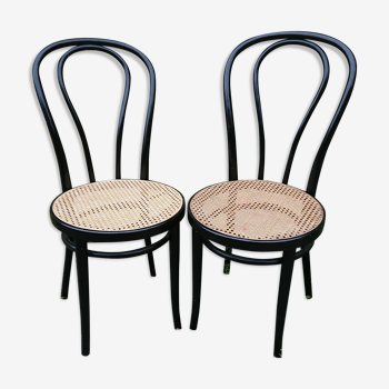 Lot de 2 chaises bistrot noir laqué zpm bois courbé