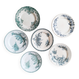 Flat ironstone plates, set of 6