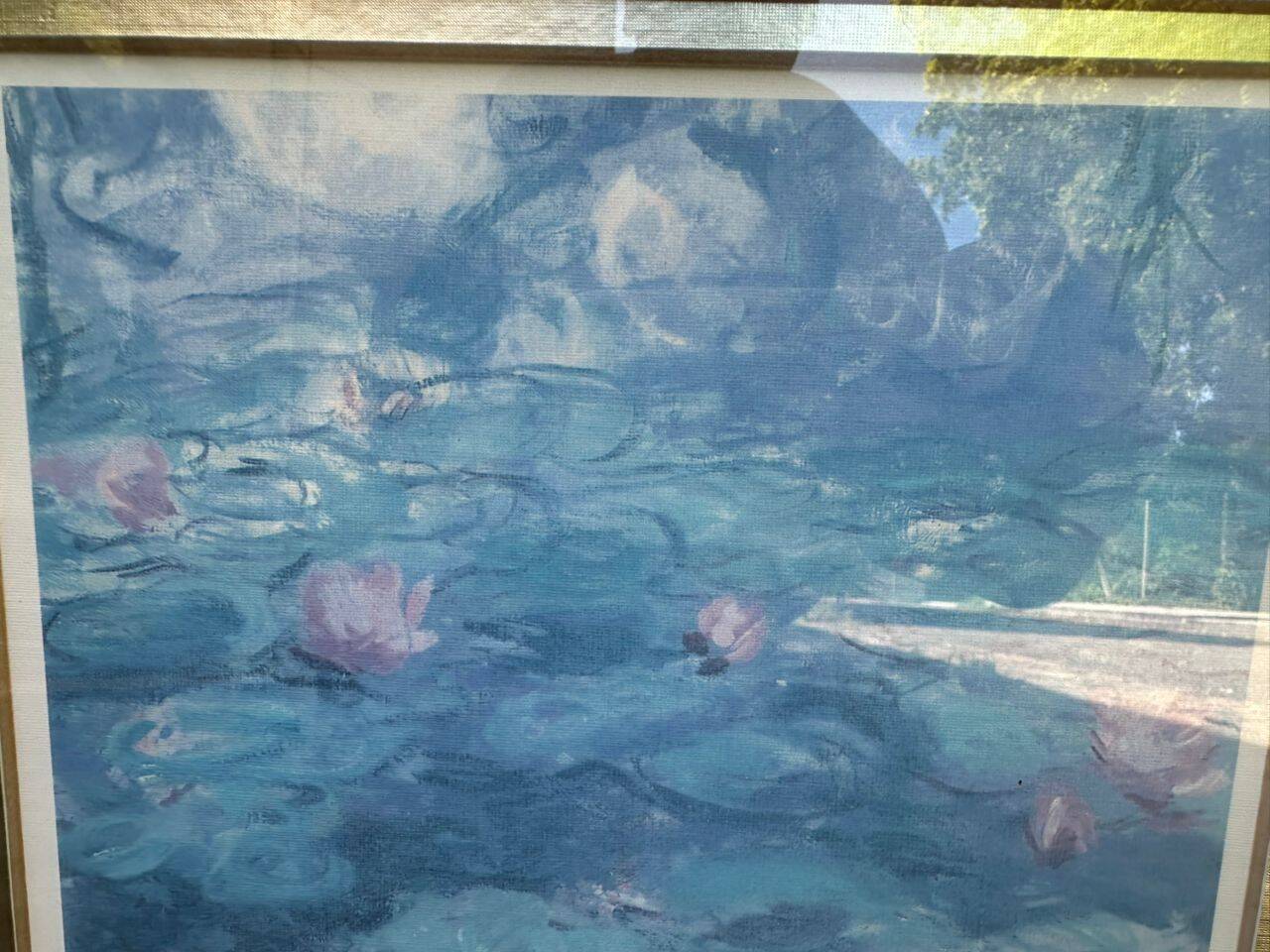 Tableau Claude Monet reproduction les Nymphéas 39x32cm