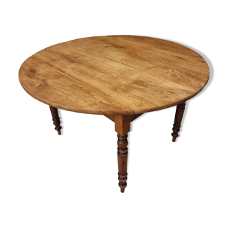 Table ronde antique Table à manger française en chêne 125 cm de diamètre