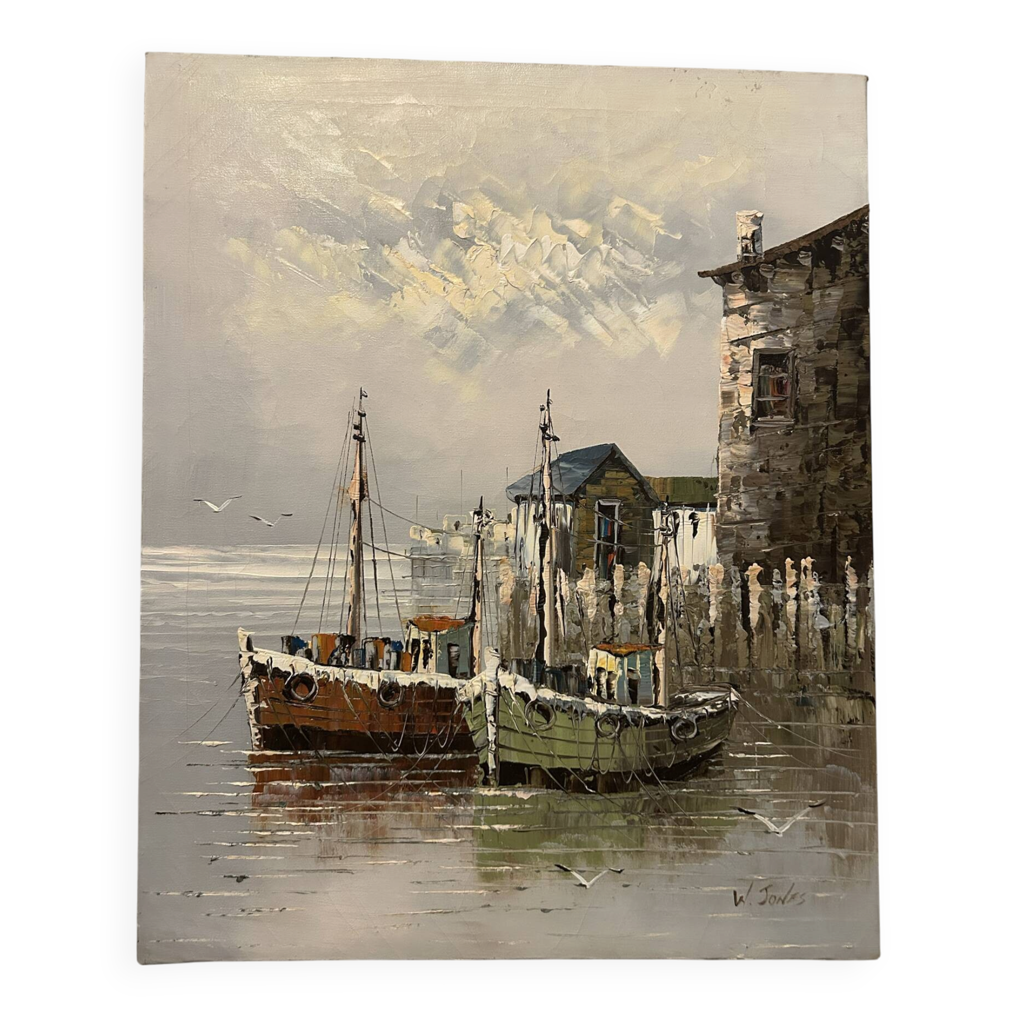 Painting, marine signed W. Jones