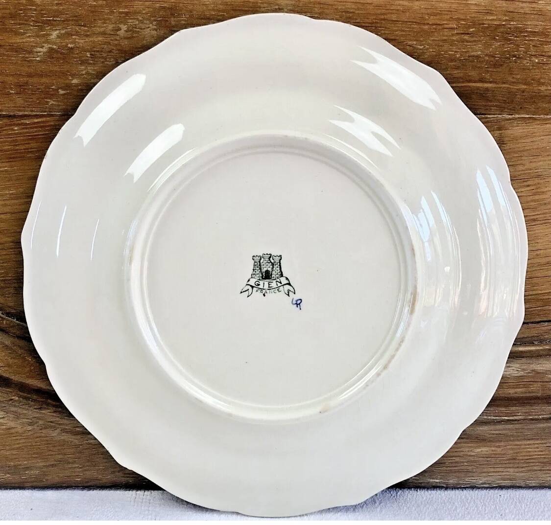 7 flat plates Gien model cornucopia 1938 1960