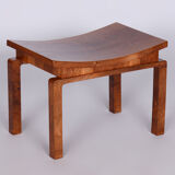 Restored Walnut ArtDeco Stool, Revived Polish, Czechia, 1920s