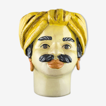 Vase tête moyenne jaune homme